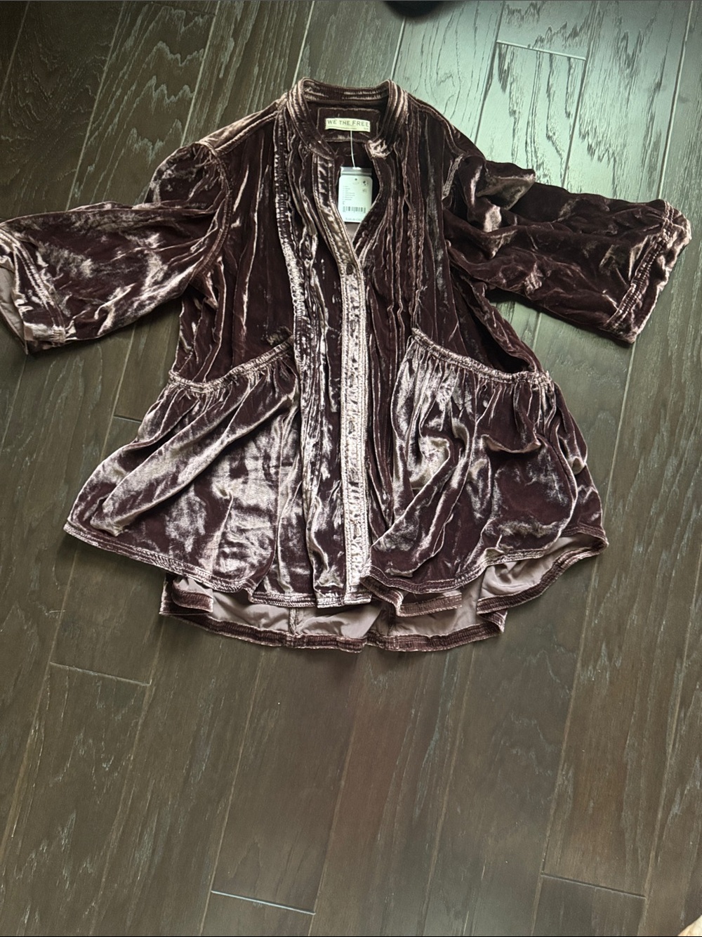We The Free Velvet Tunic Jacket in brown